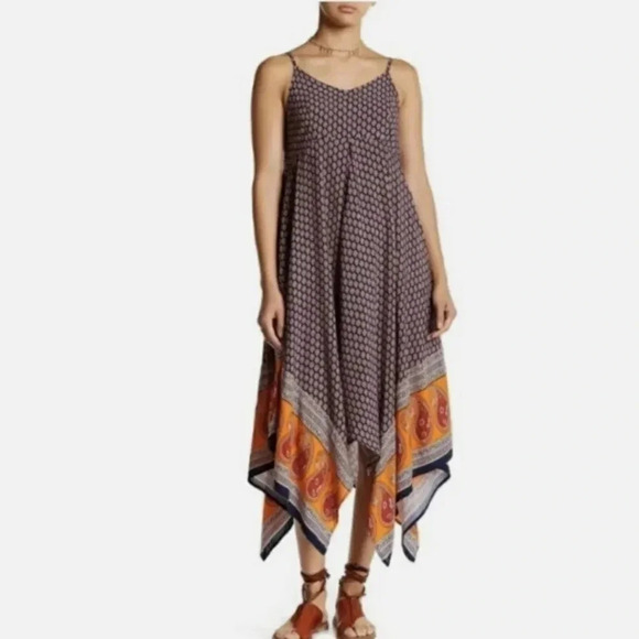 NWT Beach Lunch Lounge Long Tank Smocked Dress Paisley Viscose Lightweight XS - Picture 1 of 12